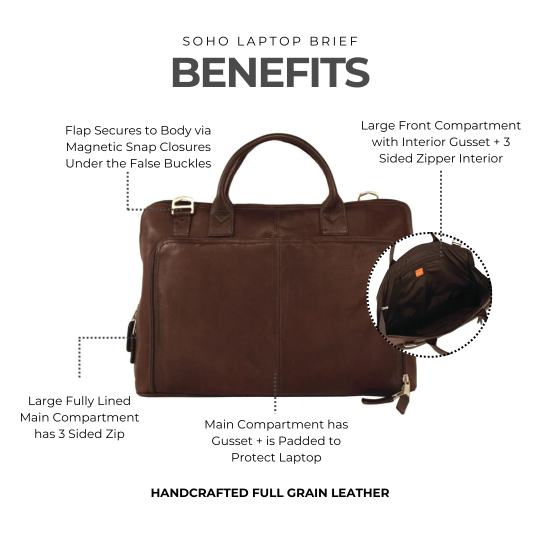 Soho Leather Laptop Brief
