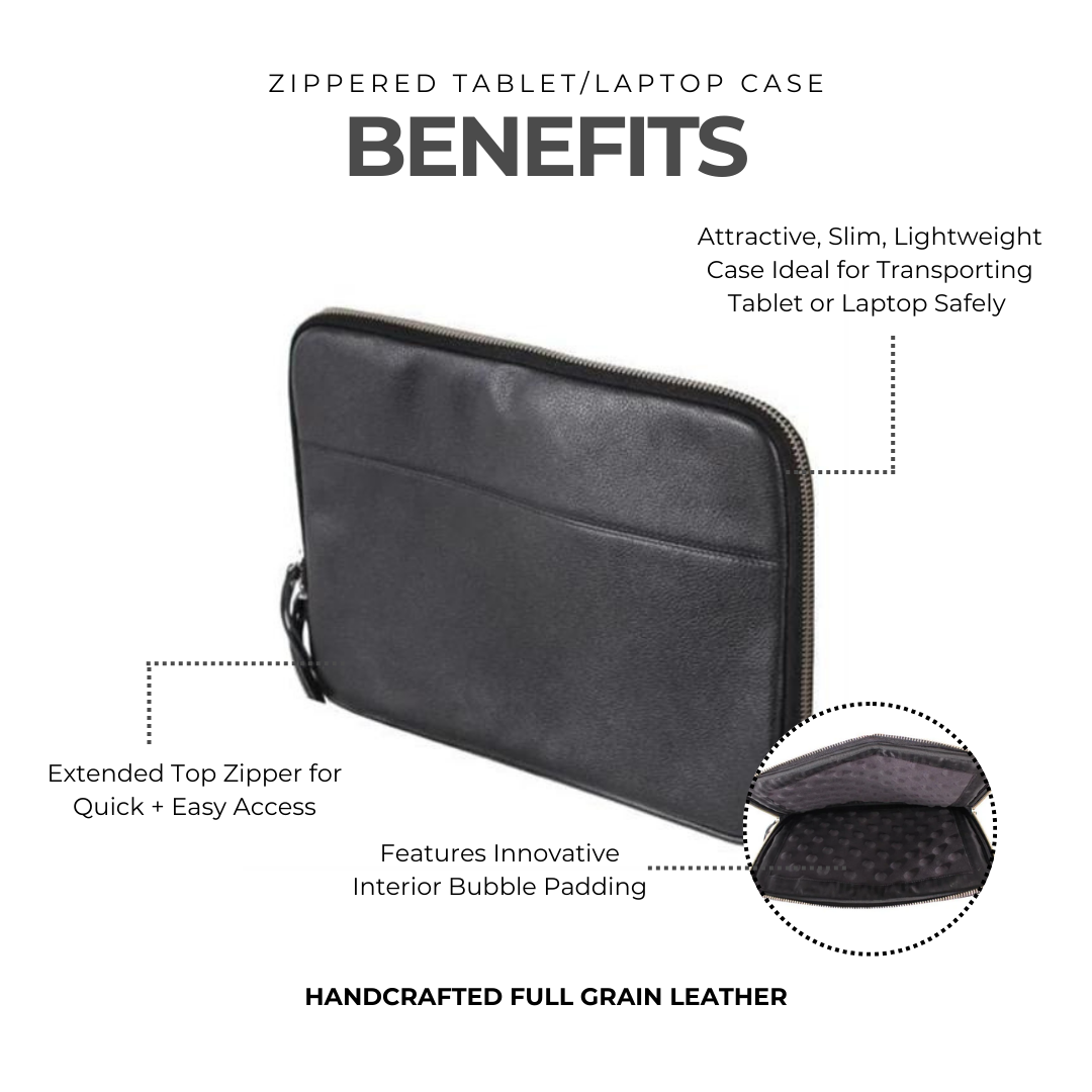 Zippered Leather Tablet Case